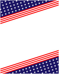 USA flag stars symbols background frame corner with empty space for your text.	
