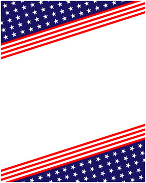 USA flag stars symbols background frame corner with empty space for your text.	
