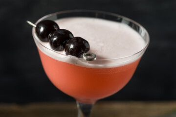 Refreshing Boozy Pink Lady Cocktail