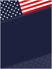 US abstract flag symbols corner border frame background with empty space for text.	
