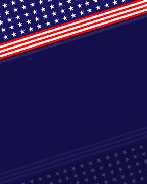 US abstract flag symbols background border frame with empty space for text.	
