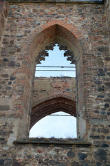 Old Gothic Style Window in Church Ruin