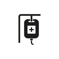 Blood bag or iv bag icon. Healthcare, blood donation concept vector illustration.