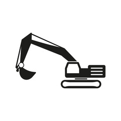 Excavator icon. Construction machinery symbol.