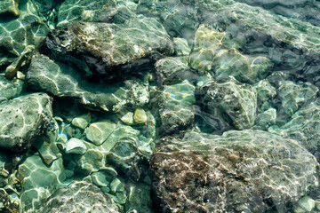 Transparent sea water and underwater
