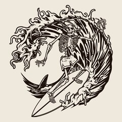 Surfing vintage concept