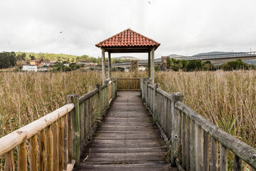 Catoira, Spain. The Torres de Oeste (West Towers), a walled complex of ruined castles in Galicia surrounded by marshes