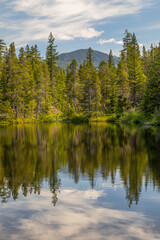 Fototapeta na wymiar Canada, British Columbia, Brandywine Falls Provincial Park. Swim Lake landscape.