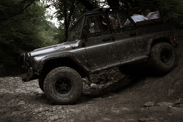 Russian SUV in the forest