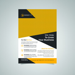 Professional Colorfull corporate business flyer design template with yellow color