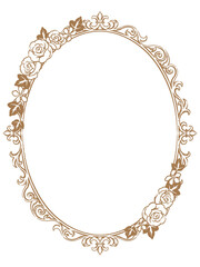 アンティークなお花の装飾フレーム。ベクター素材