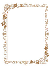 アンティークなお花の装飾フレーム。ベクター素材