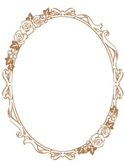 アンティークなお花の装飾フレーム。ベクター素材