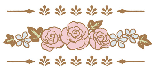 アンティークなお花の装飾エレメント。ベクター素材