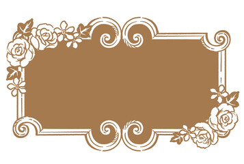 アンティークなお花の装飾フレーム。ベクター素材