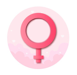 Female gender color flat icon. Sign for web page, mobile app, banner, social media, button, logo. Pictograms user interface. Ladies WC concept. Tender illustration