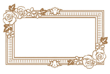 アンティークなお花の装飾フレーム。ベクター素材