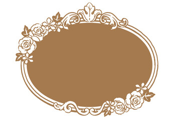 アンティークなお花の装飾フレーム。ベクター素材