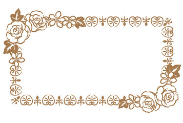 アンティークなお花の装飾フレーム。ベクター素材