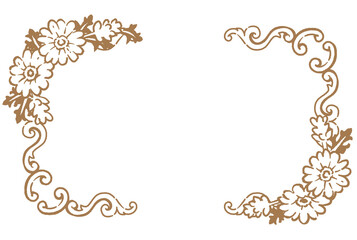 アンティークなお花の装飾フレーム。ベクター素材