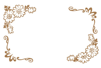 アンティークなお花の装飾フレーム。ベクター素材