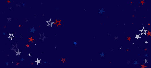 Naklejka premium National American Stars Vector Background. USA Independence 4th of July Veteran's Labor President's 11th of November Memorial Day