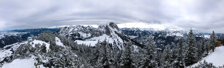 Fototapeta na wymiar Aussicht Allgäuer Alpen Breitenberg