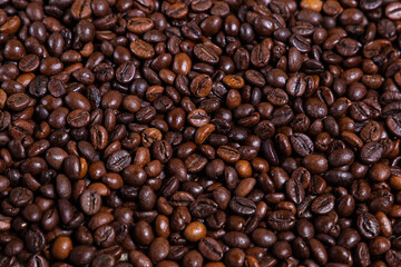 Coffee beans background, texture.