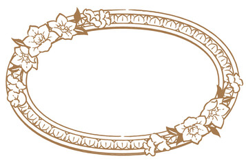 アンティークなお花の装飾フレーム。ベクター素材