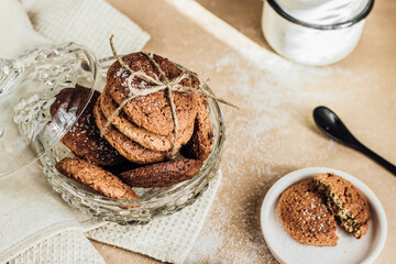 homemade cookies on a brown background