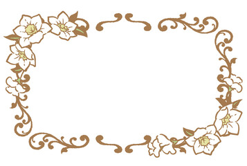 アンティークなお花の装飾フレーム。ベクター素材