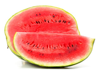 Ripe watermelon and slices.