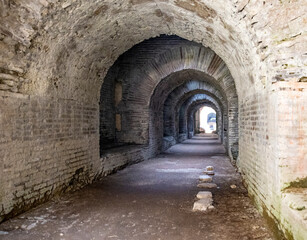 Fototapeta na wymiar brick tunnel Roman era ancient Rome ruins