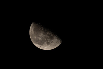Half moon with craters