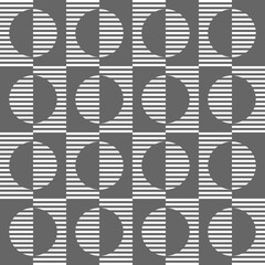 Vector geometric seamless pattern. Modern geometric background with squares and circles.