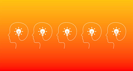 testa, lampadina, idea, colori, creatività, idee   © xyz+