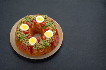 couscous paulista with shrimp typical brazilian food
