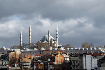 Fototapeta na wymiar View of the Suleymaniye Mosque, Istanbul, Turkey