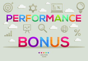 Creative (performance bonus) Banner Word with Icon ,Vector illustration.