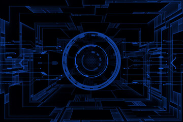 Future digital background with futuristic grid line circuit patterns.