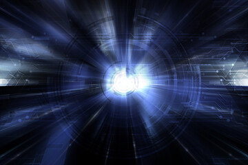 Abstract blue speed warp blur radial futuristic background and wallpapers.