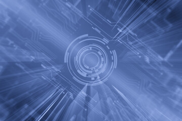 Abstract blue digital hi tech for technology background and wallpapers.Futuristic concept.