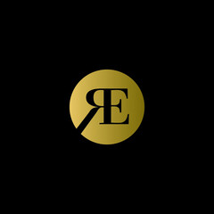 re luxury logo design vector icon symbol