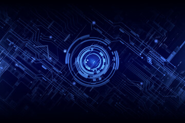 Abstract blue digital future technology background.Futuristic digital security concept. 