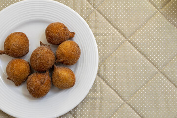 plate with rain cookies. Space for text.