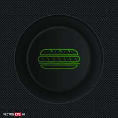 Sandwich sign. Single line icon on black background