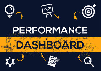 Creative (performance dashboard) Banner Word with Icon ,Vector illustration.