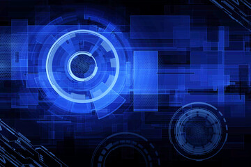 Digital technology blue abstract background.Futuristic hi-tech concept.