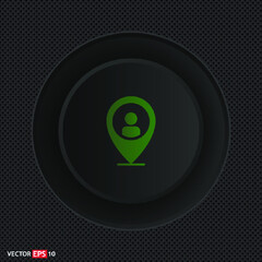 Meeting point flat sign. Single flat icon on black background