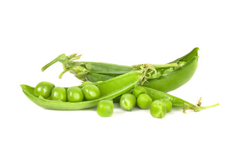 green peas beans isolated on white background